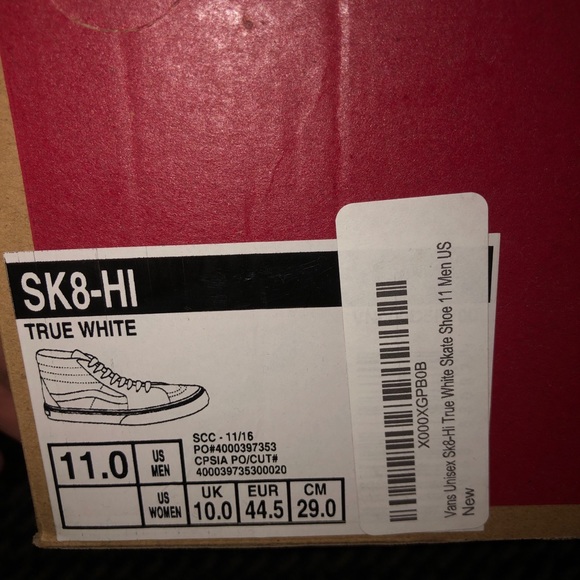 VANS Sk8-Hi True White Size 11 - Picture 13 of 16